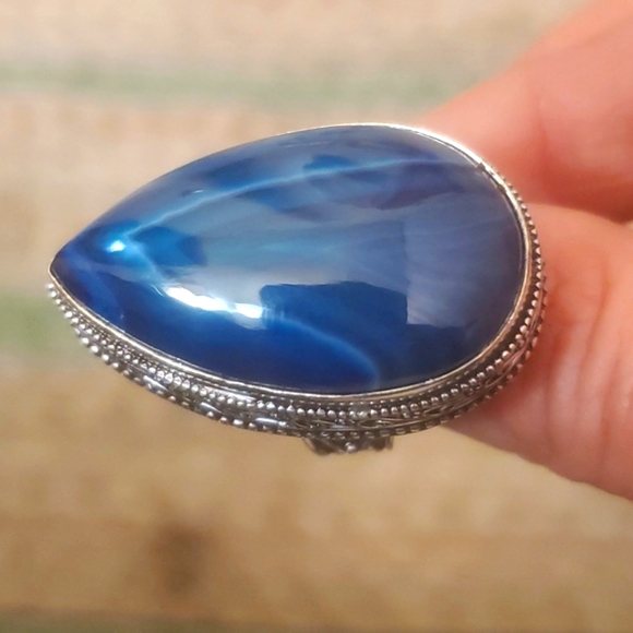 New Botswana Agate 925 Silver Statement Ring. - Picture 2 of 15